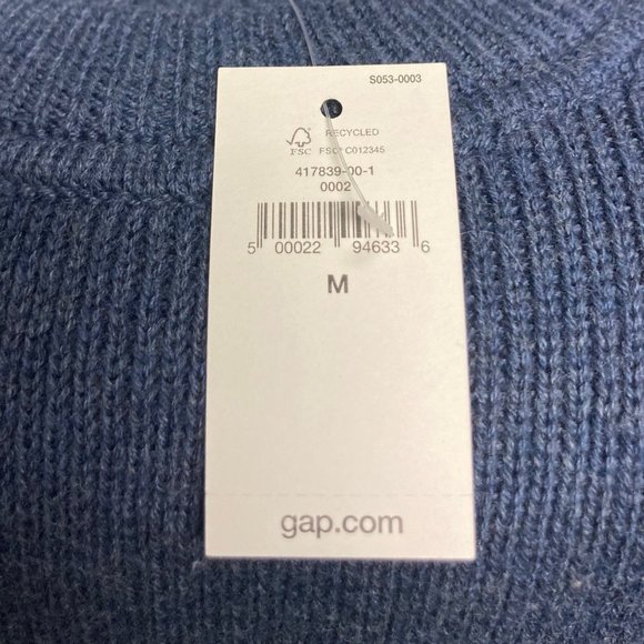 Gap Maternity Medium Navy Blue Stripe Button-shoulder Sweater NWT - Picture 5 of 6